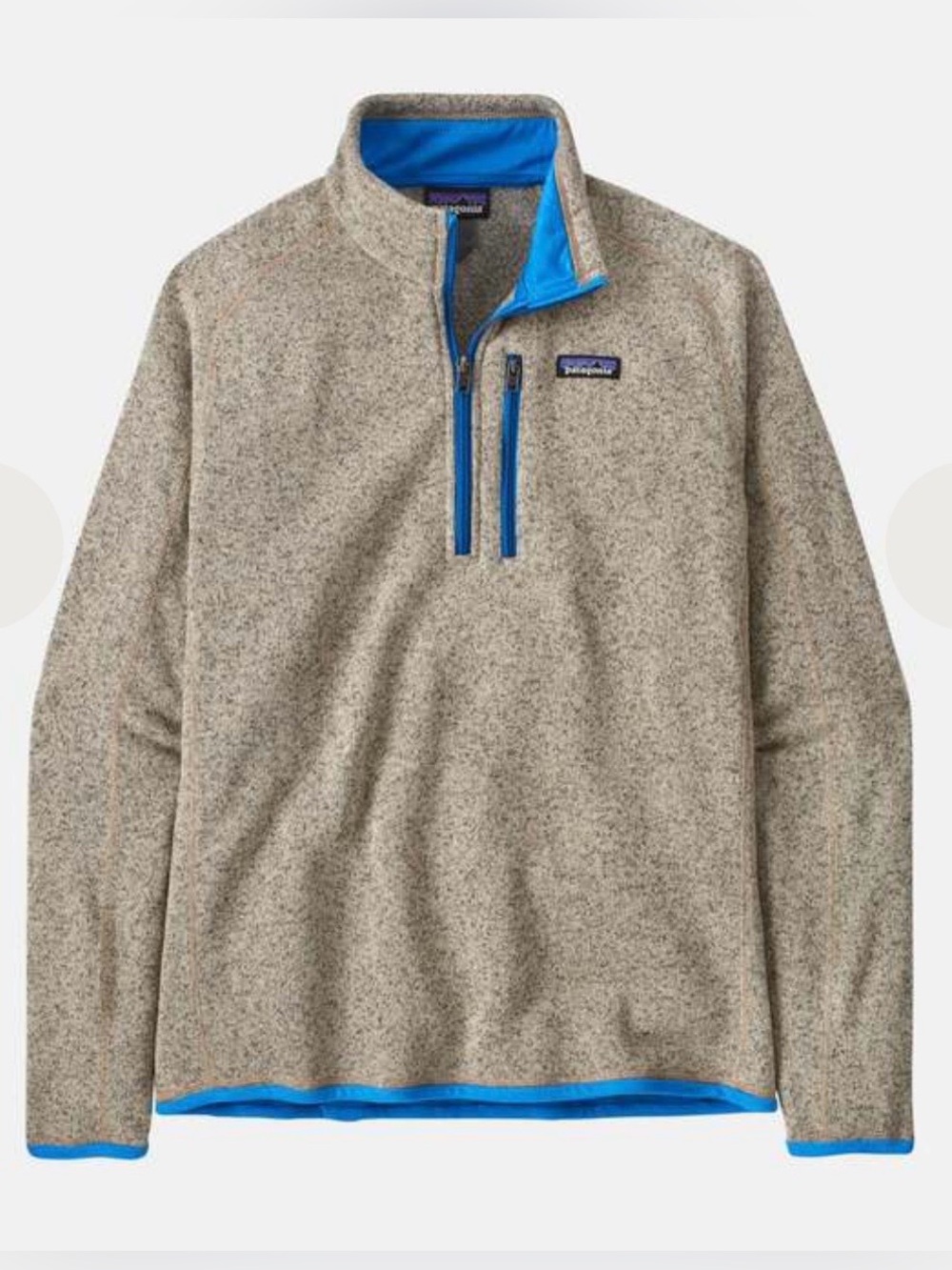 Patagonia Better sweater 1/4 zip sweatshirt size XXL oar tan/vessel blue SP24